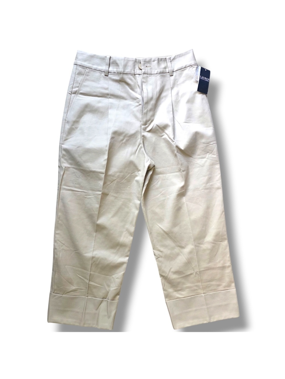 Lauren Ralph Lauren Women’s Tan Double-Faced Stretch Cotton Ankle Pants